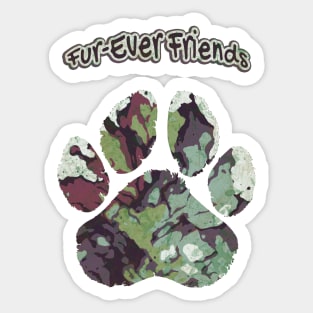 Fur-Ever Friends! Cute canine Colorful Dog Paw Print,  Animals Lovers, dog lovers Sticker